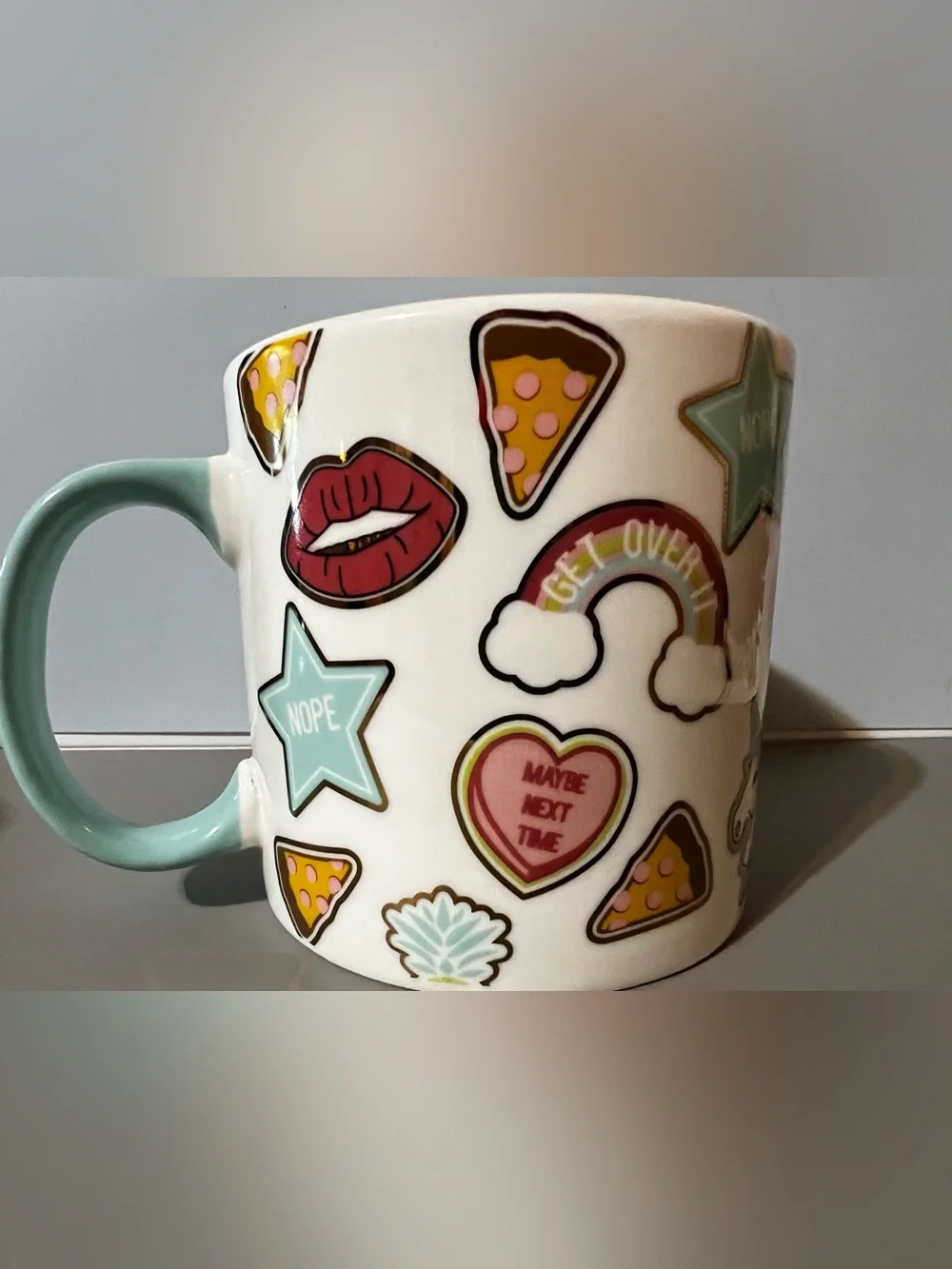Cracker Barrel stoneware mug 17 oz Unicorn mood cup